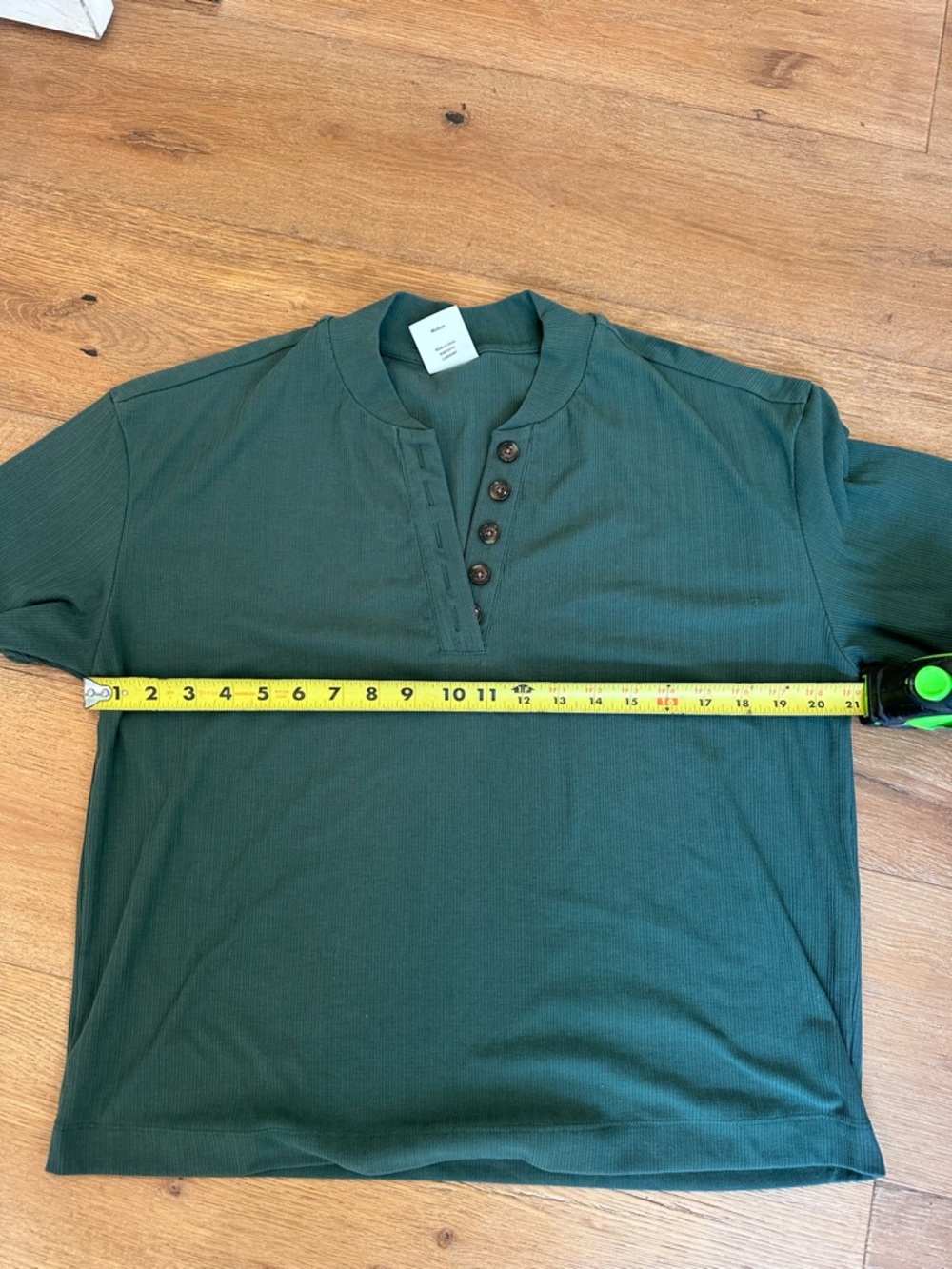 Varley Forest Green Button V-Neck Short Sleeve Top - Picture 10 of 10